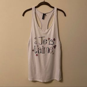 NWOT Topshop Off White Je’ Taime Tank US 4